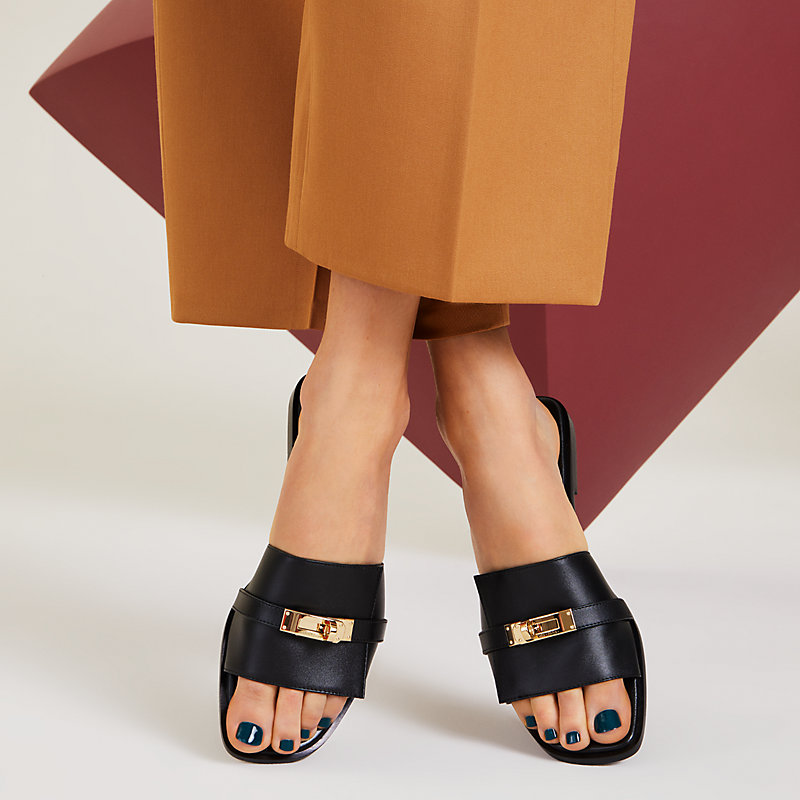 【HERMÈS】エルメス ジュリア ブラック サンダル 36,5 ゴールド金具 Sandália Giulia | Hermès Brasil